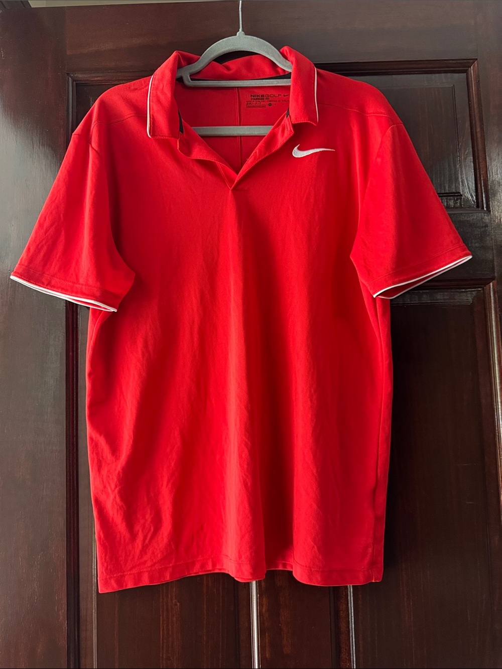 Nike Men’s Red Polo with White Swoosh
